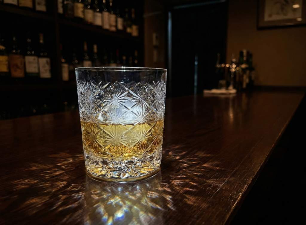 【光の結界】江戸切子 ロックグラス – 伝統工芸士・根本達也が刻む「静寂」